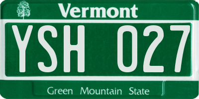 VT license plate YSH027