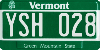 VT license plate YSH028