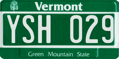 VT license plate YSH029