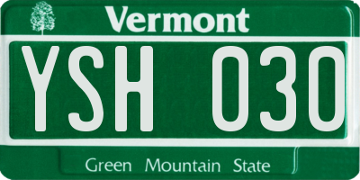 VT license plate YSH030