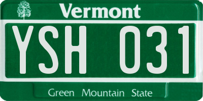 VT license plate YSH031
