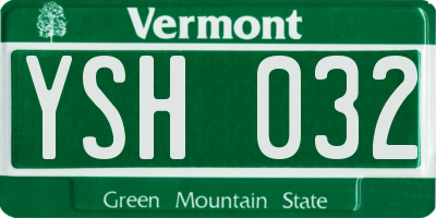 VT license plate YSH032
