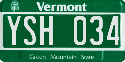 VT license plate YSH034