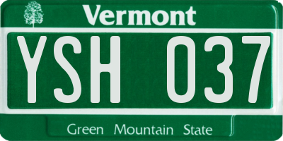 VT license plate YSH037