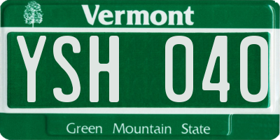 VT license plate YSH040