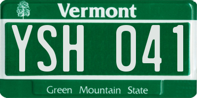 VT license plate YSH041