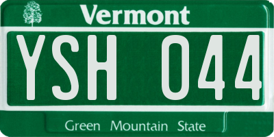 VT license plate YSH044