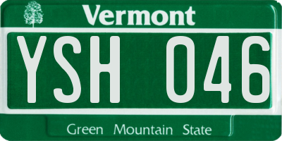 VT license plate YSH046
