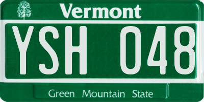 VT license plate YSH048