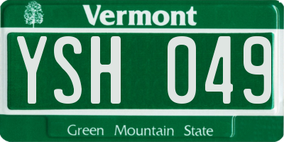 VT license plate YSH049