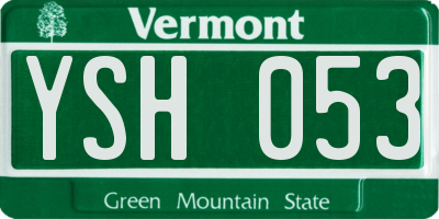 VT license plate YSH053