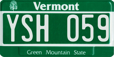 VT license plate YSH059