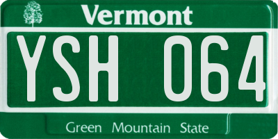 VT license plate YSH064