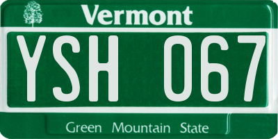 VT license plate YSH067