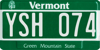 VT license plate YSH074