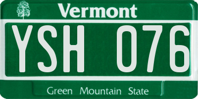 VT license plate YSH076