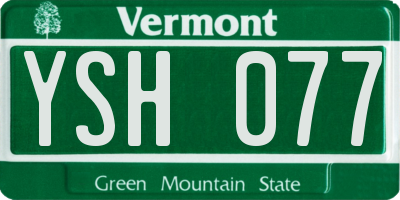 VT license plate YSH077