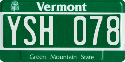 VT license plate YSH078