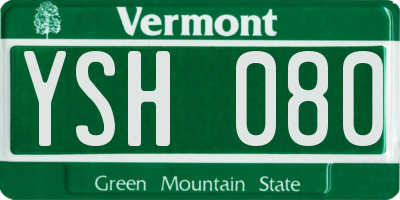 VT license plate YSH080