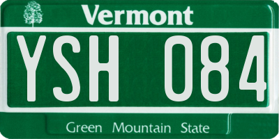 VT license plate YSH084