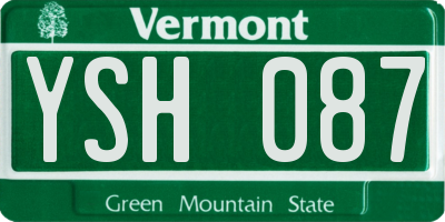 VT license plate YSH087