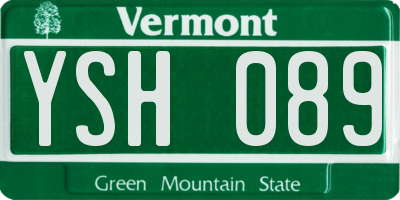 VT license plate YSH089