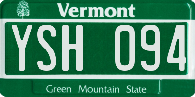VT license plate YSH094