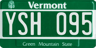 VT license plate YSH095