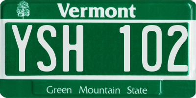 VT license plate YSH102