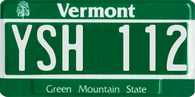 VT license plate YSH112