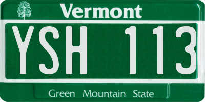 VT license plate YSH113