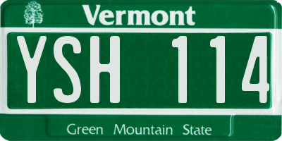 VT license plate YSH114