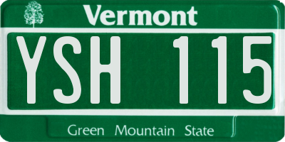 VT license plate YSH115