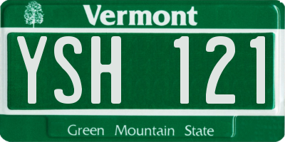 VT license plate YSH121