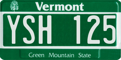 VT license plate YSH125