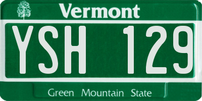 VT license plate YSH129