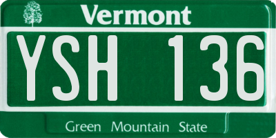 VT license plate YSH136