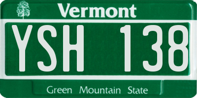 VT license plate YSH138