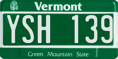 VT license plate YSH139