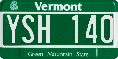 VT license plate YSH140