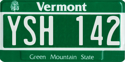 VT license plate YSH142