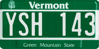 VT license plate YSH143