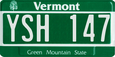VT license plate YSH147