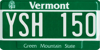 VT license plate YSH150