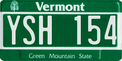 VT license plate YSH154