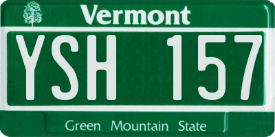 VT license plate YSH157