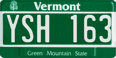 VT license plate YSH163