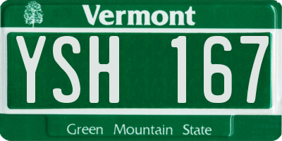 VT license plate YSH167