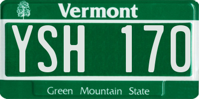 VT license plate YSH170