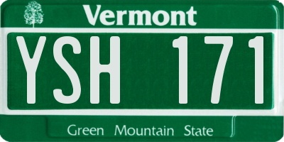 VT license plate YSH171